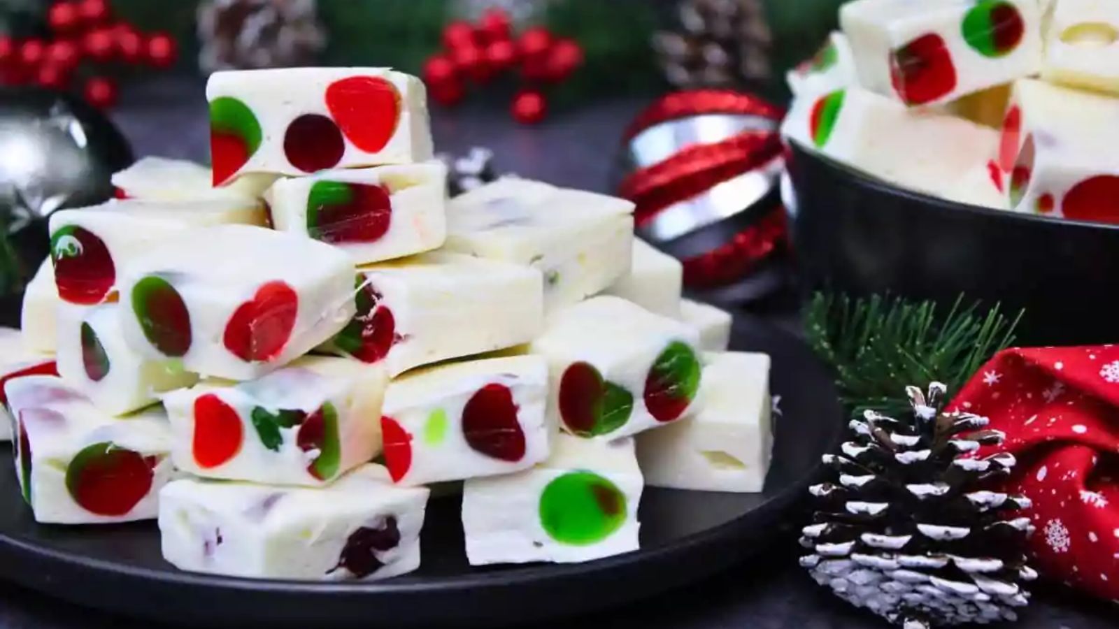 Marshmallow nougat on a plate.