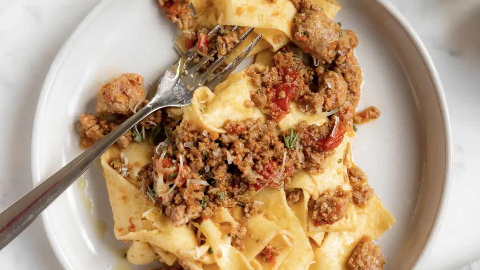 Ragu on a plate.