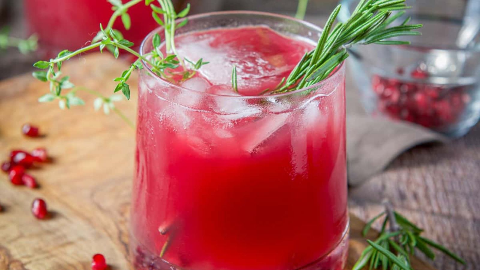Christmas cocktail in a glass.