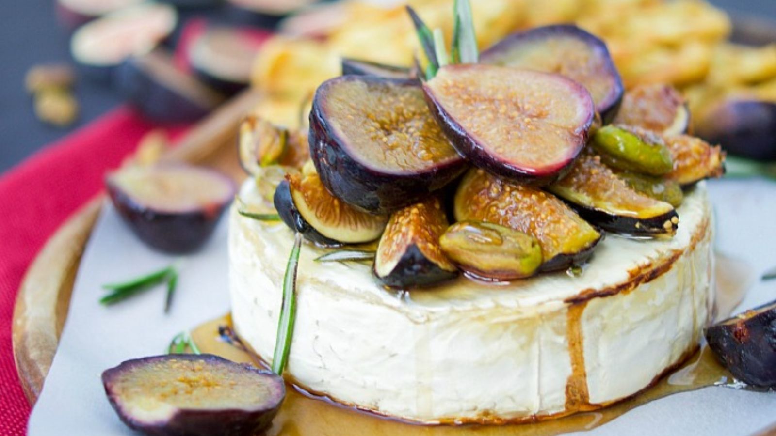 Baked brie with figs and rosemary.