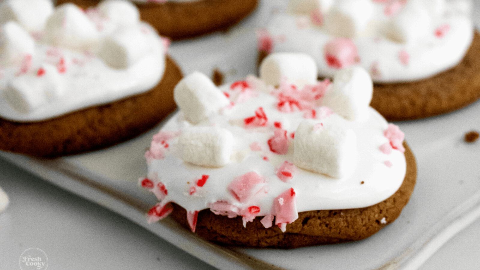 Cookies with marshmallows on top.