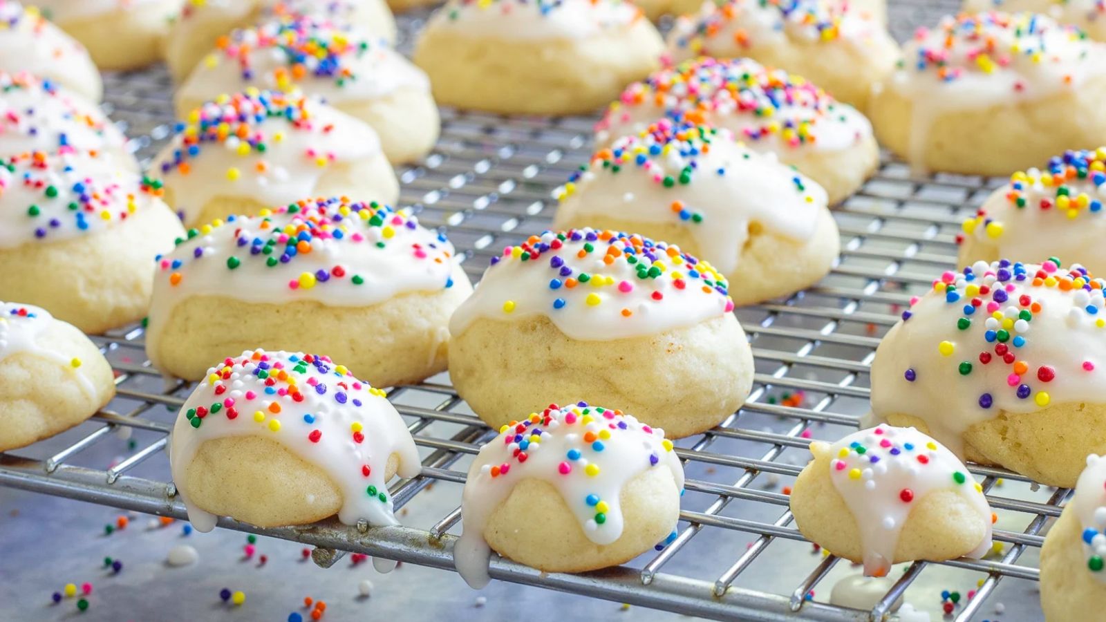 Italian ricotta cookies with sprinkles.