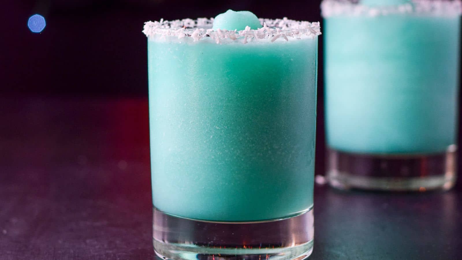 Jack frost cocktail in a glass.