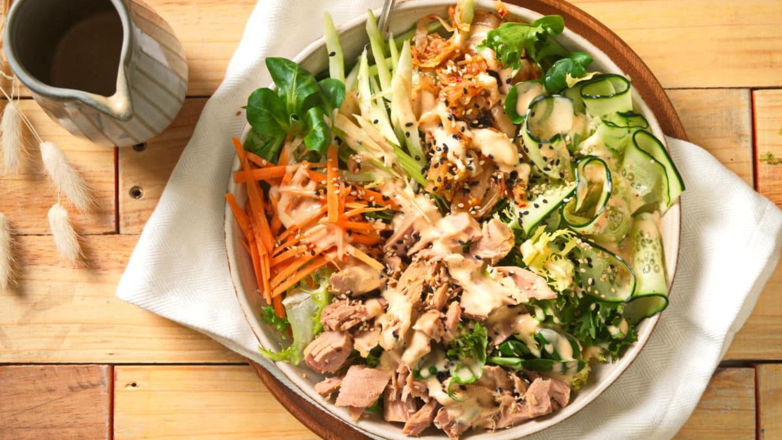 Kimchi salad on a plate.