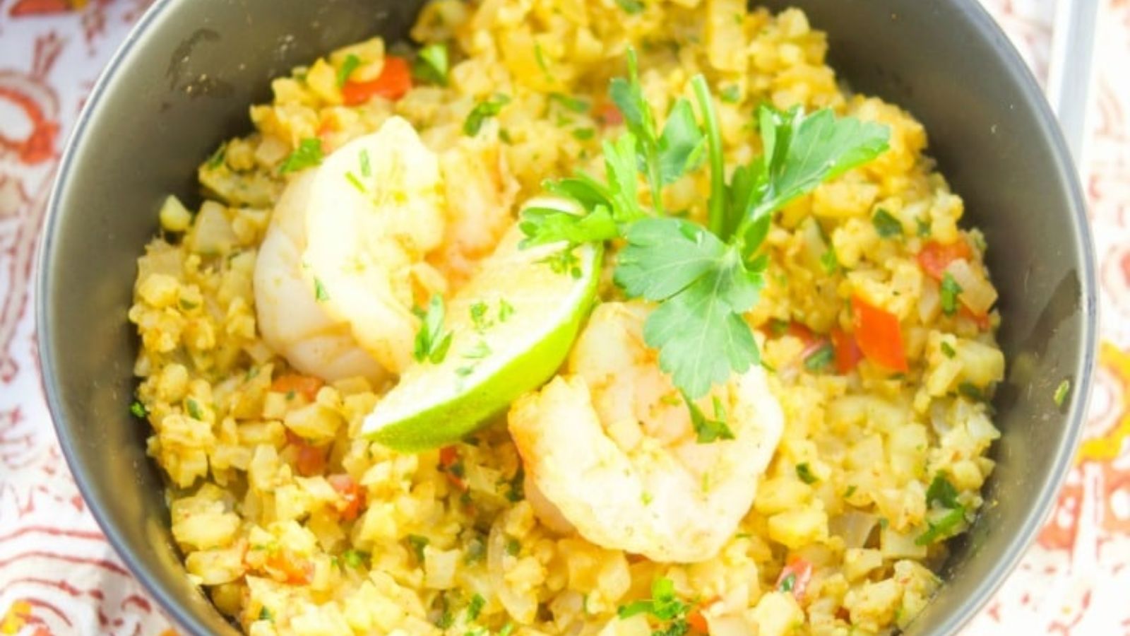 Curried rice with shrimp.