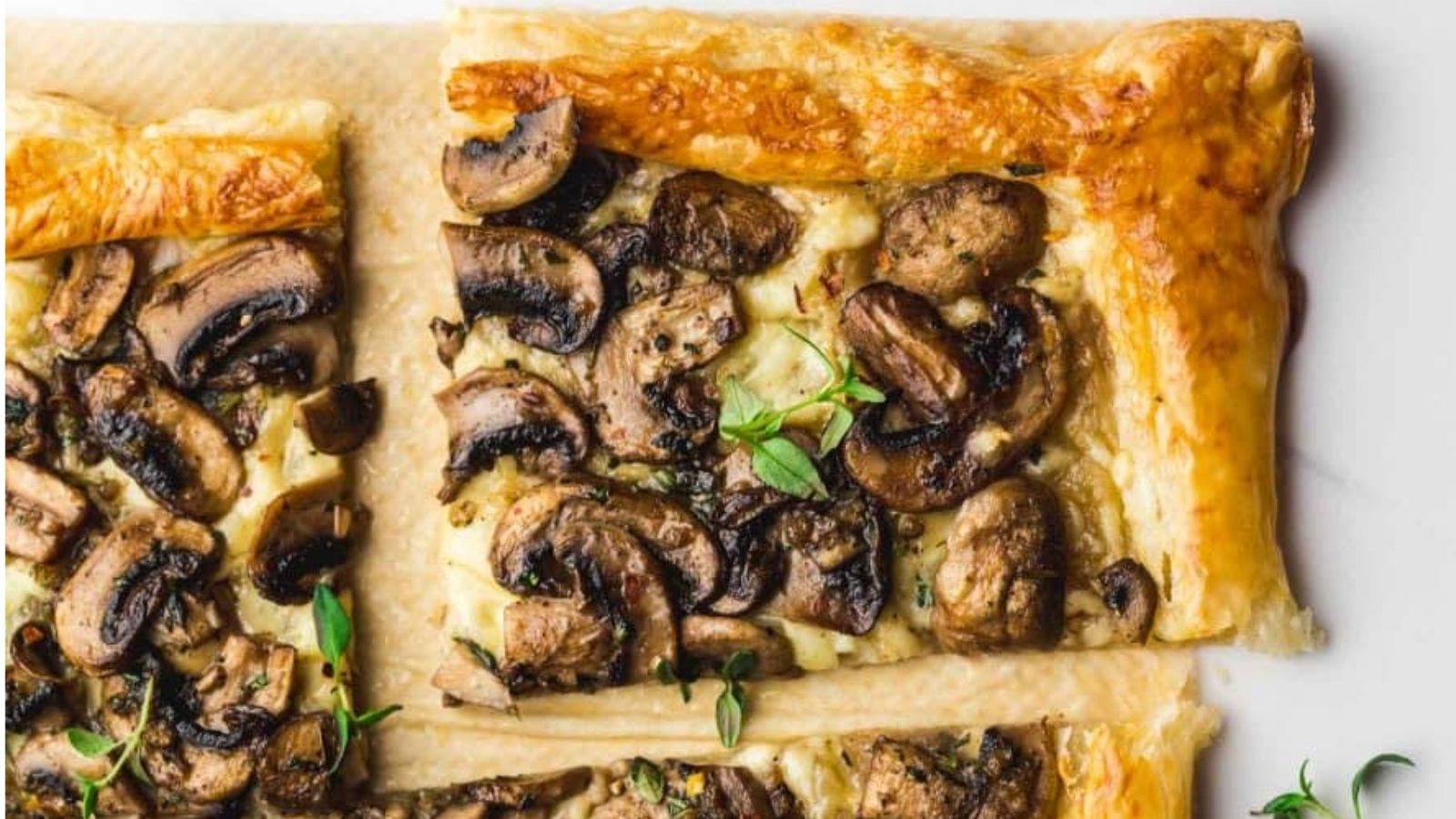 A portion of mushroom tart.
