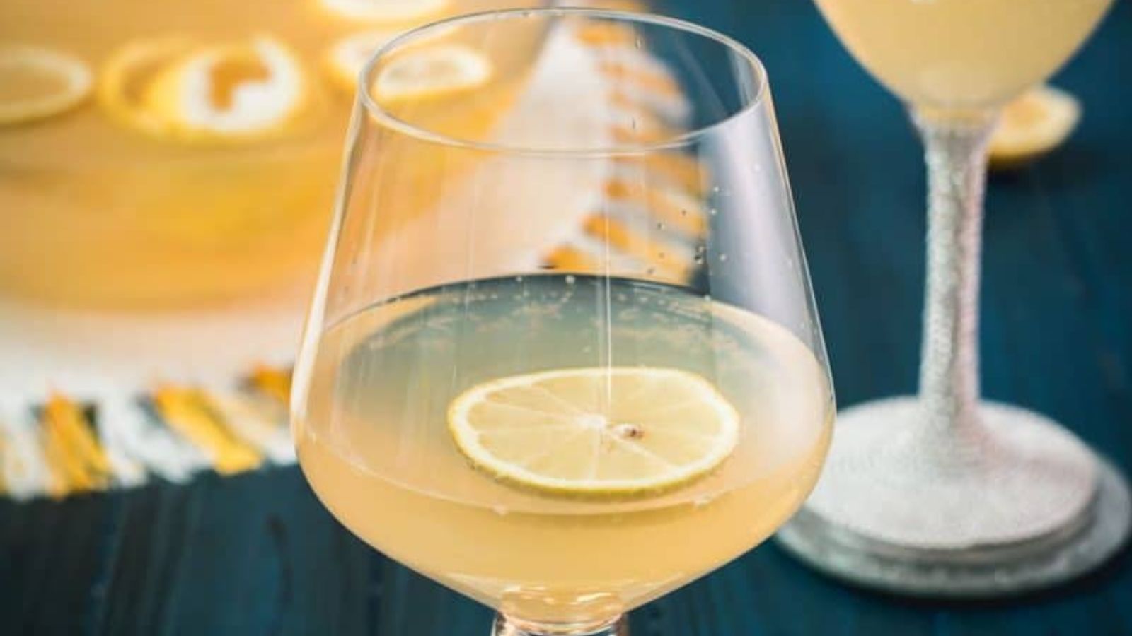 Lemon punch in a glass.