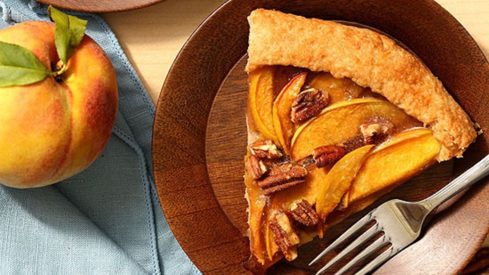 Slice of peach galette.