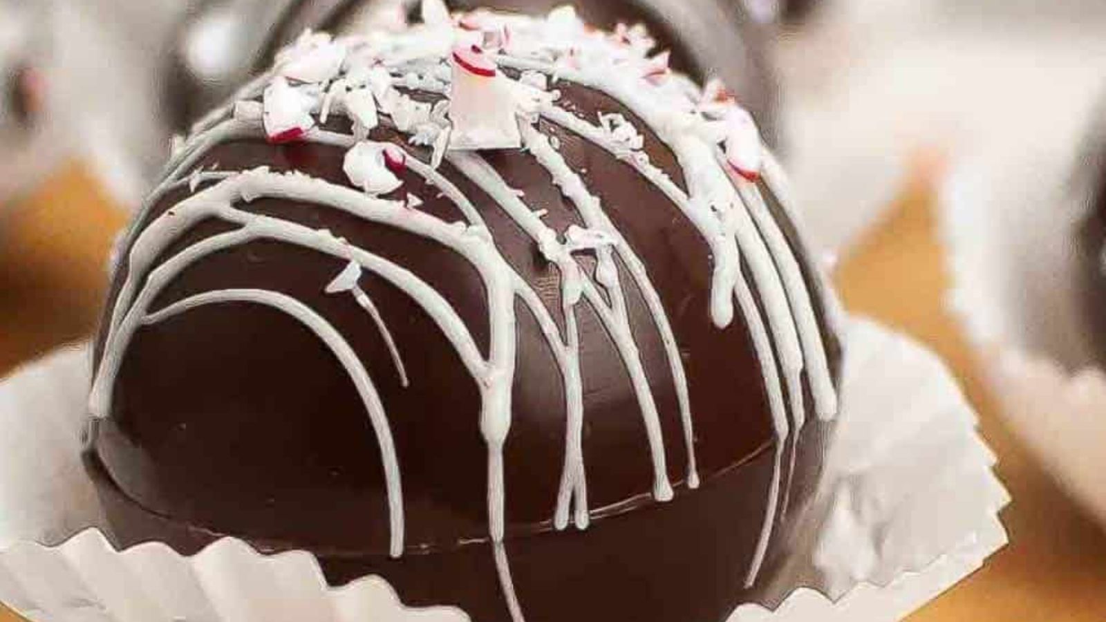 Cocoa bomb with drizzle.