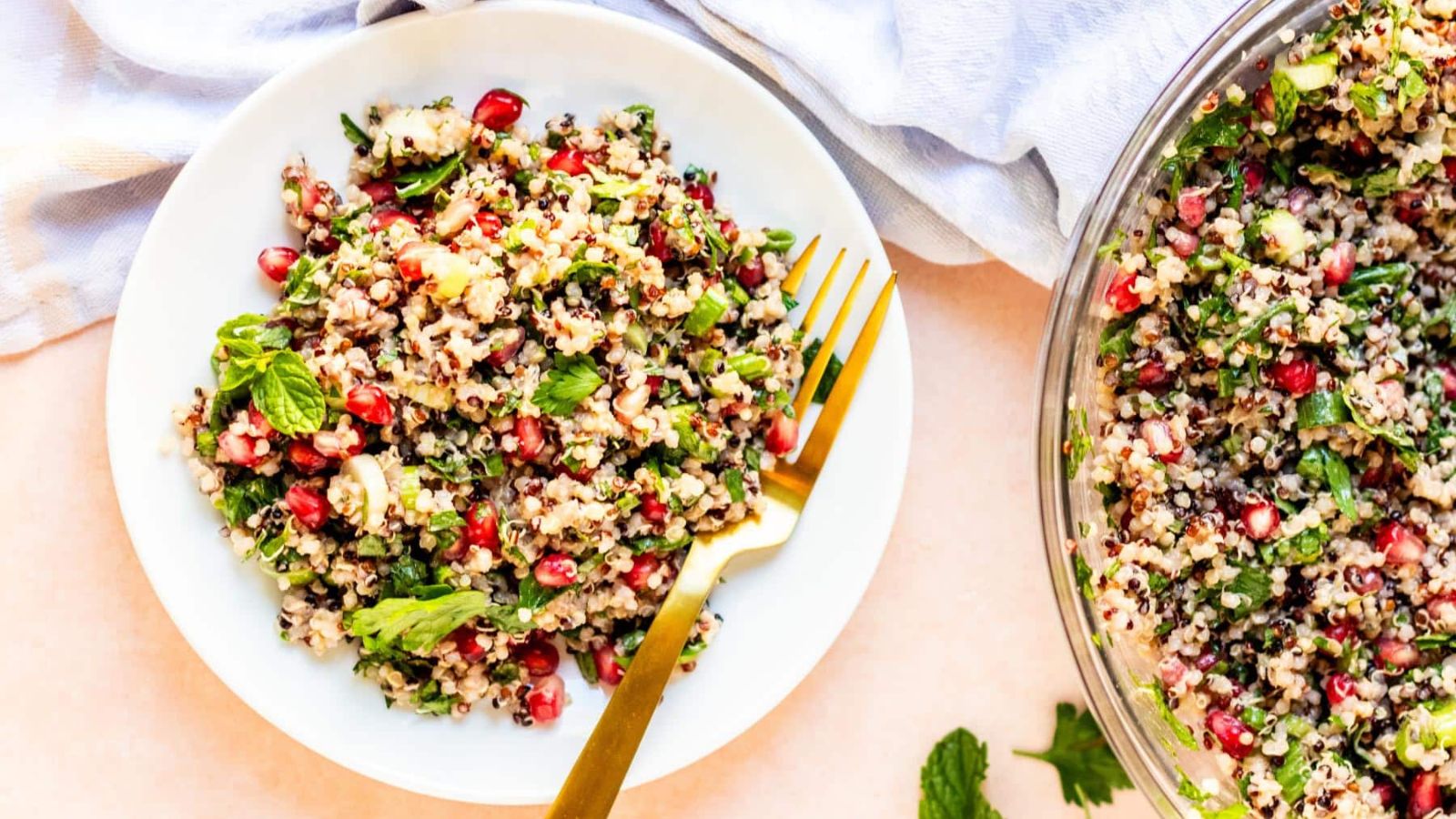 Quinoa salad on a plate.