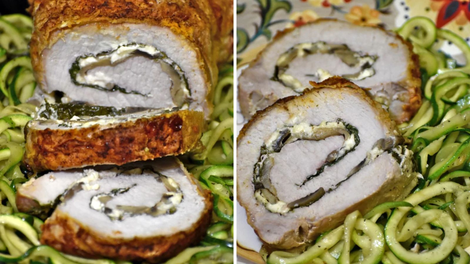 Pork pinwheels with zucchiccine.