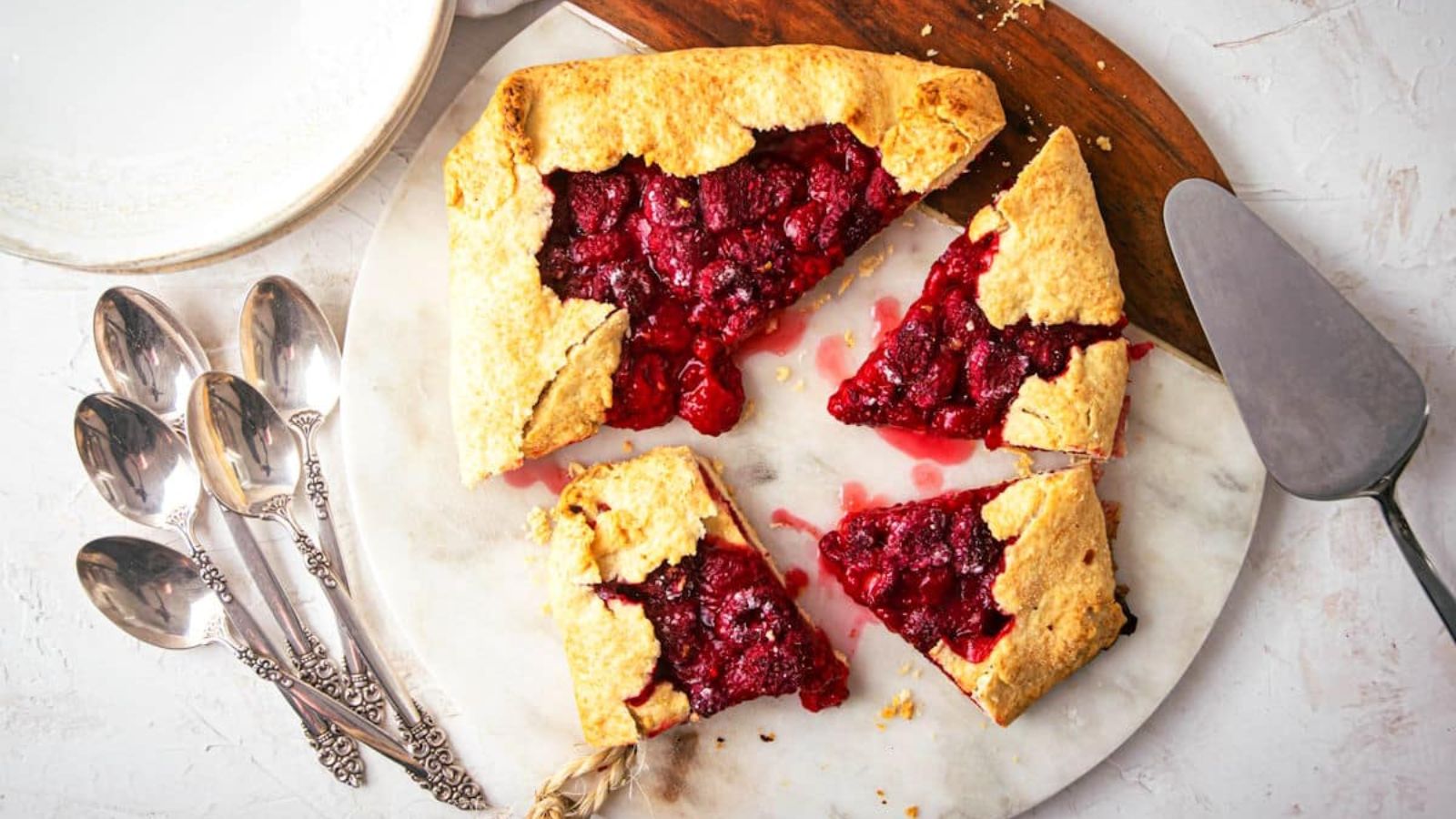 Slices of raspberry galette.