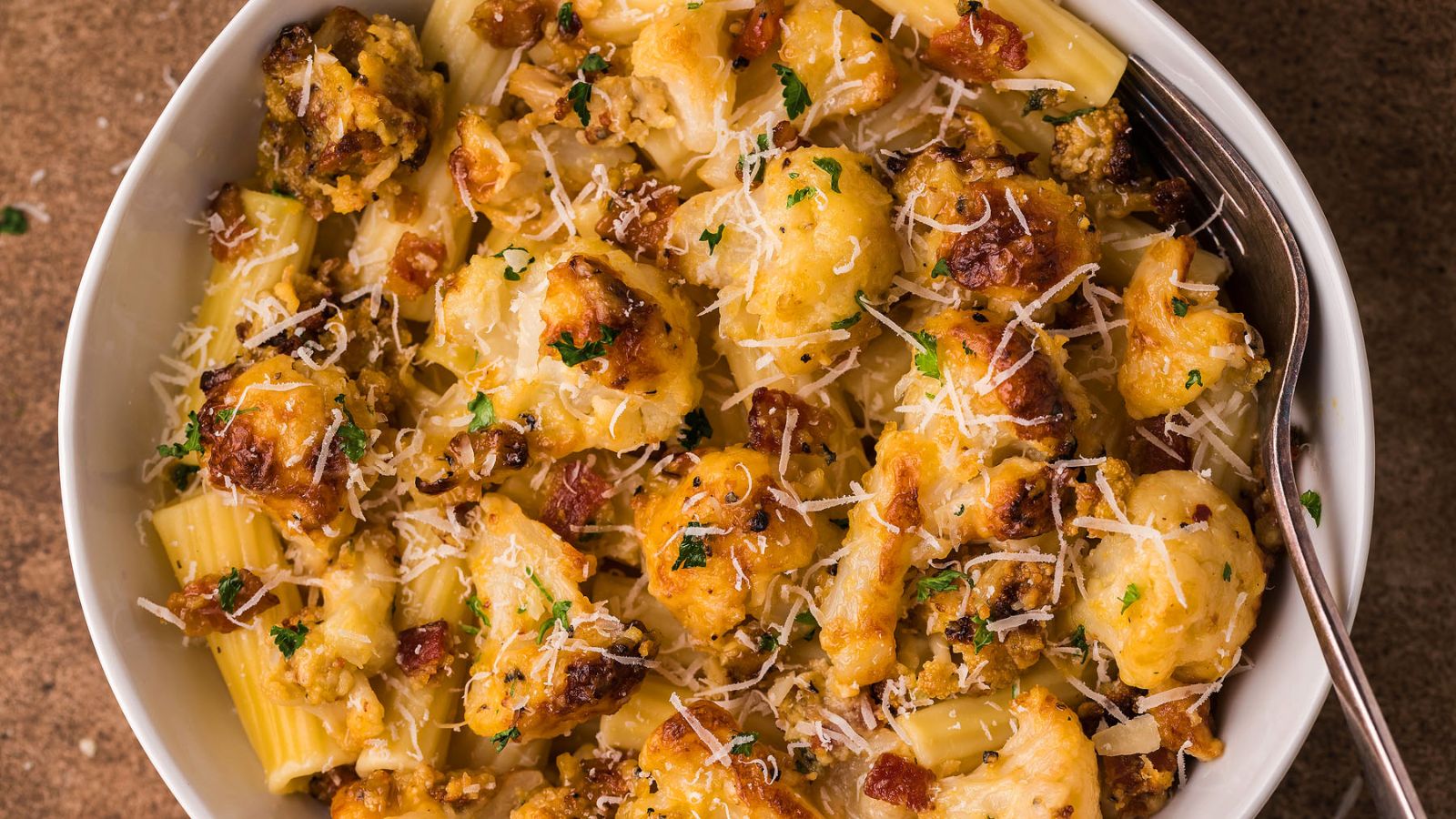 Carbonara with roasted cauliflower.