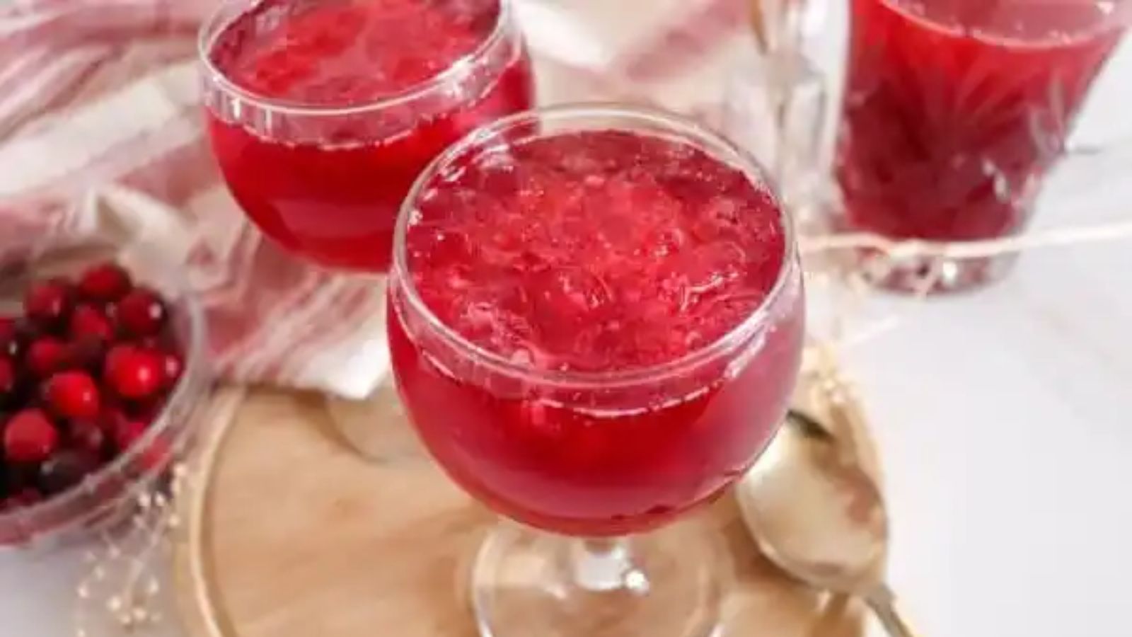Vodka cranberry in glasses.