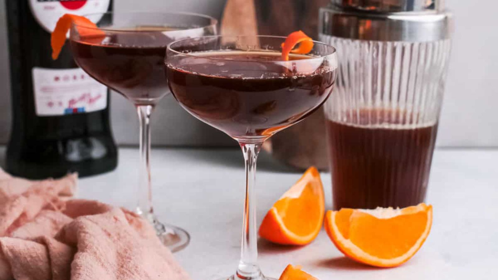 Cocktail in glasses.