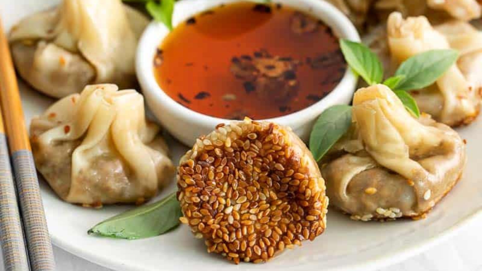 Dumplings with dip.