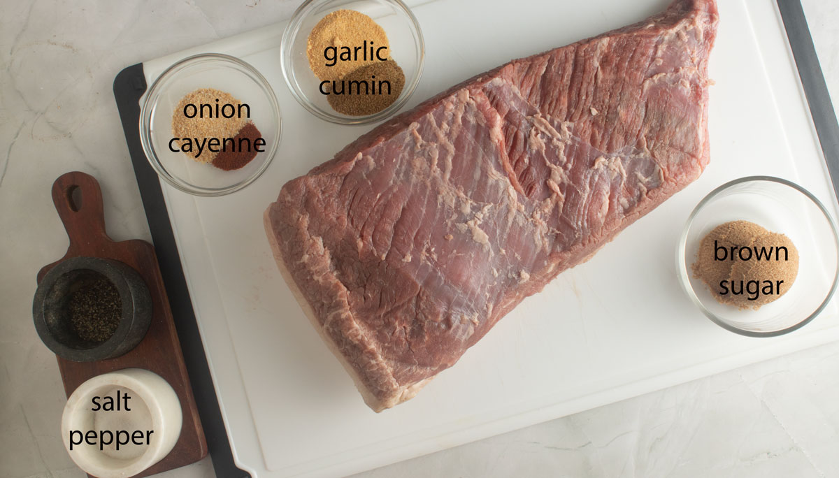 Ingredients for Instant pot beef brisket. See details in recipe below.