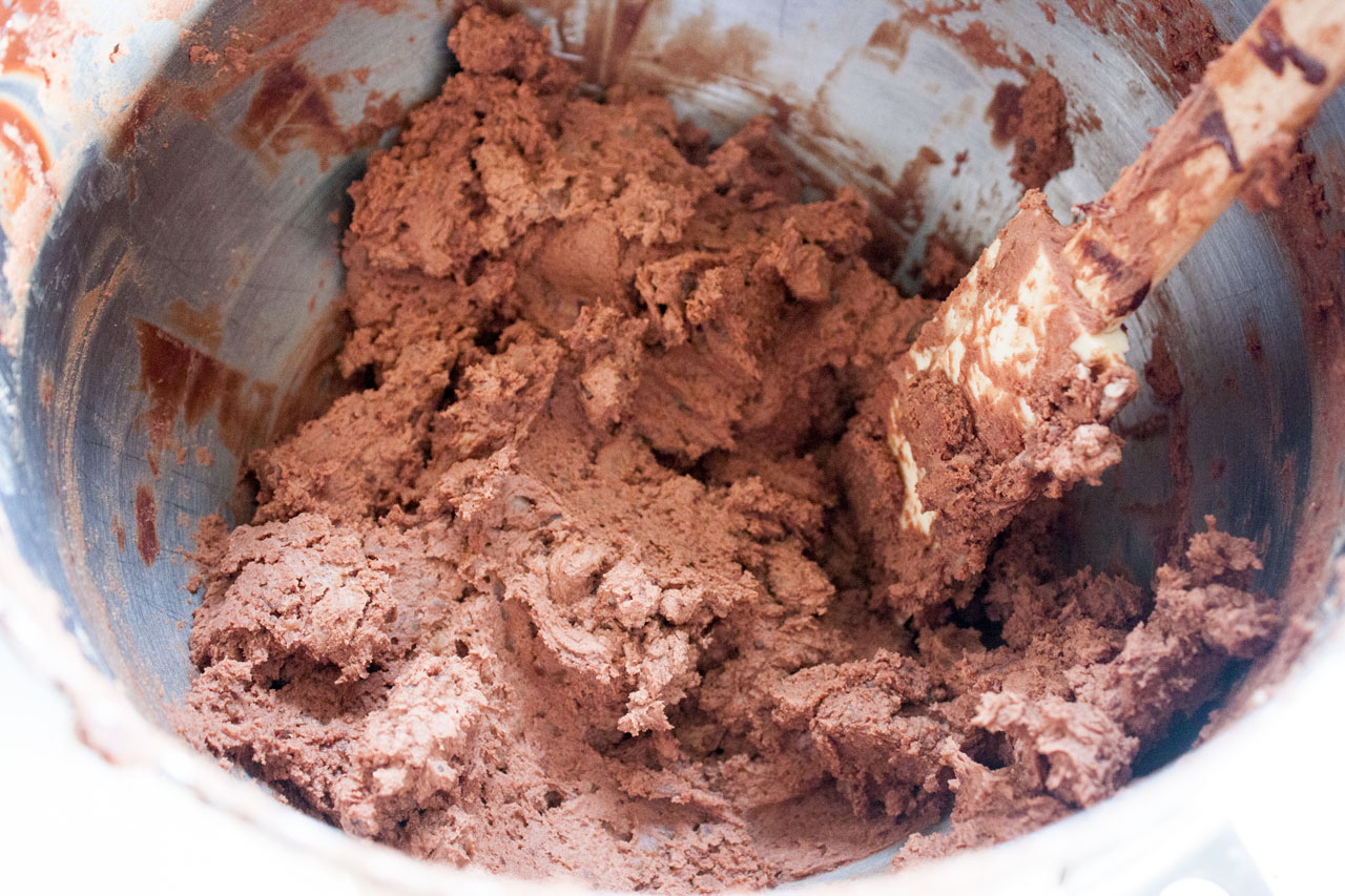 Chocolate mixed into the dough.