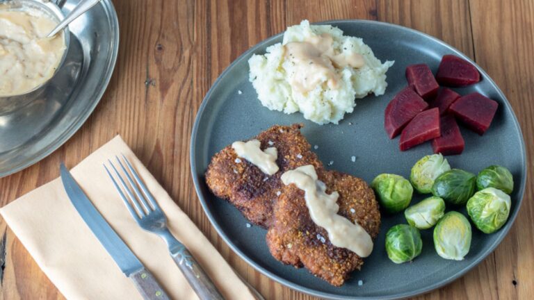 Chicken fried venison with gravy.