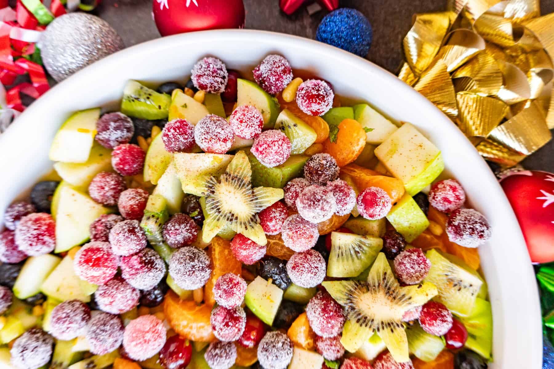 Colorful fruit salad with stars.