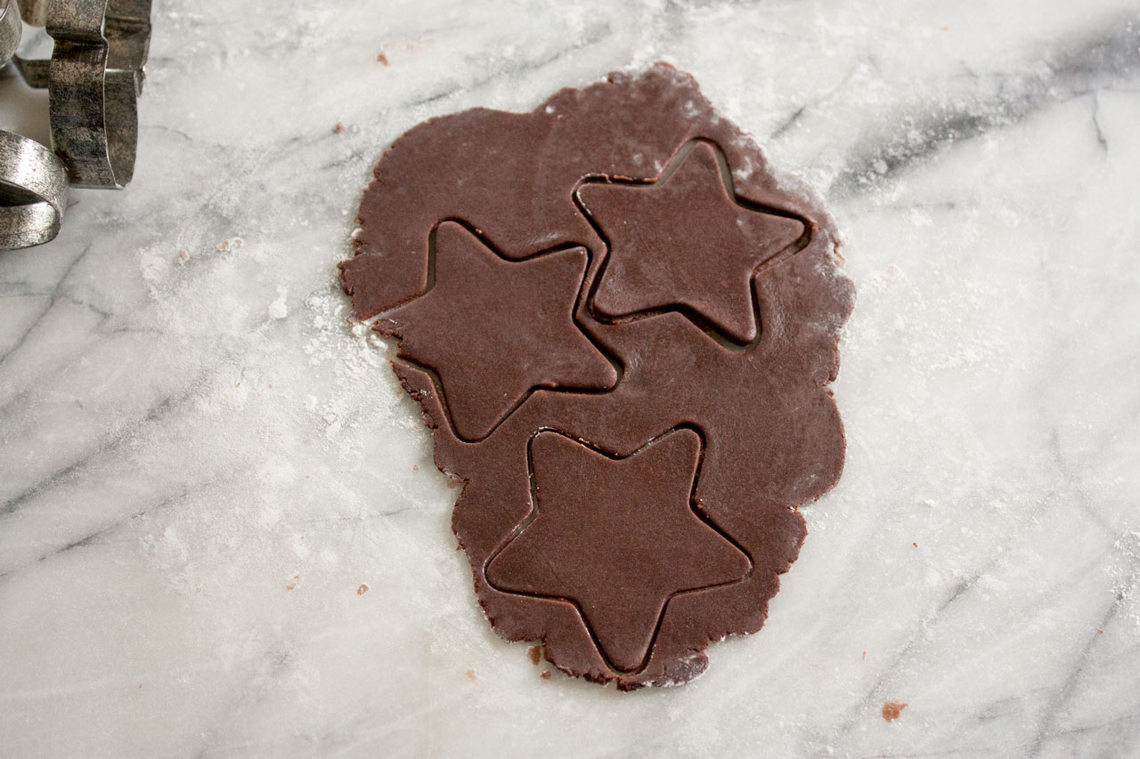 Dough cut into stars.