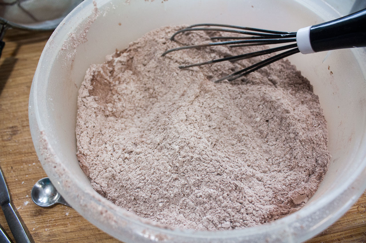 Combined dry ingredients.