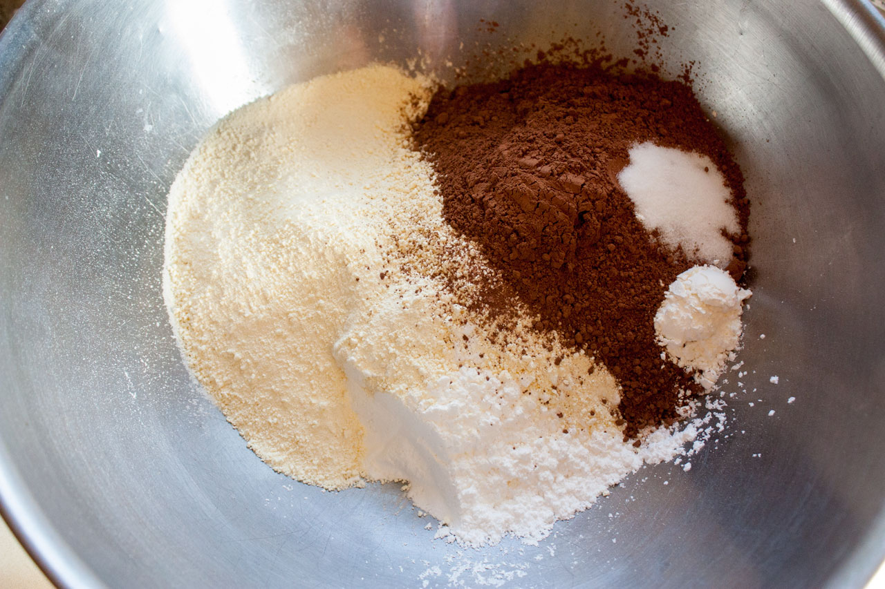 Ingredients added to a large bowl.