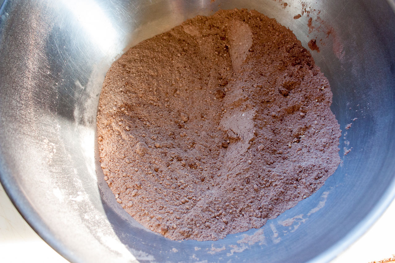 Mixed hot cocoa mix after combining ingredients.