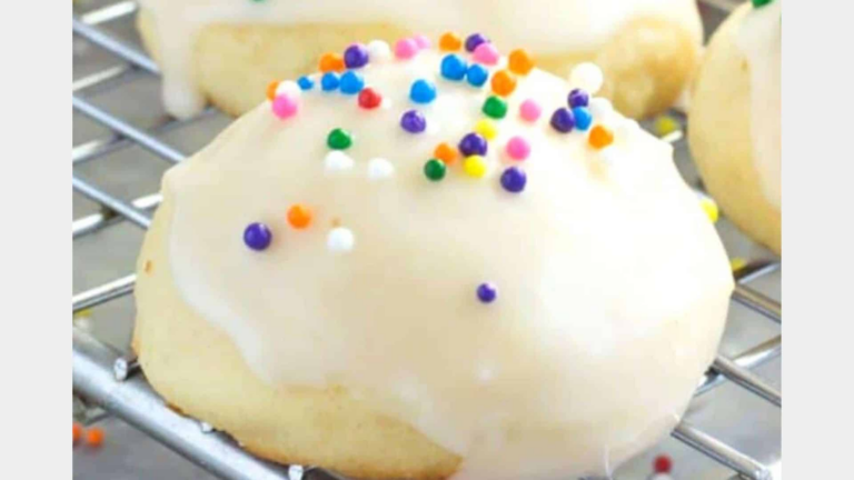 Italian Ricotta Cookies covered in colorful sprinkles.