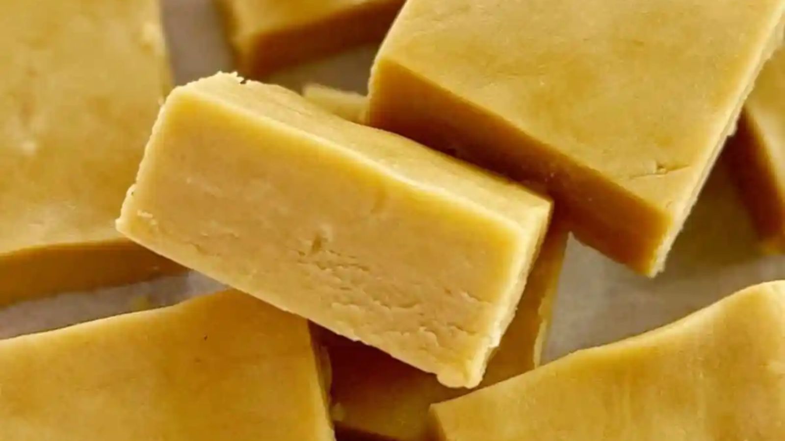 Close up shot of peanut butter fudge.