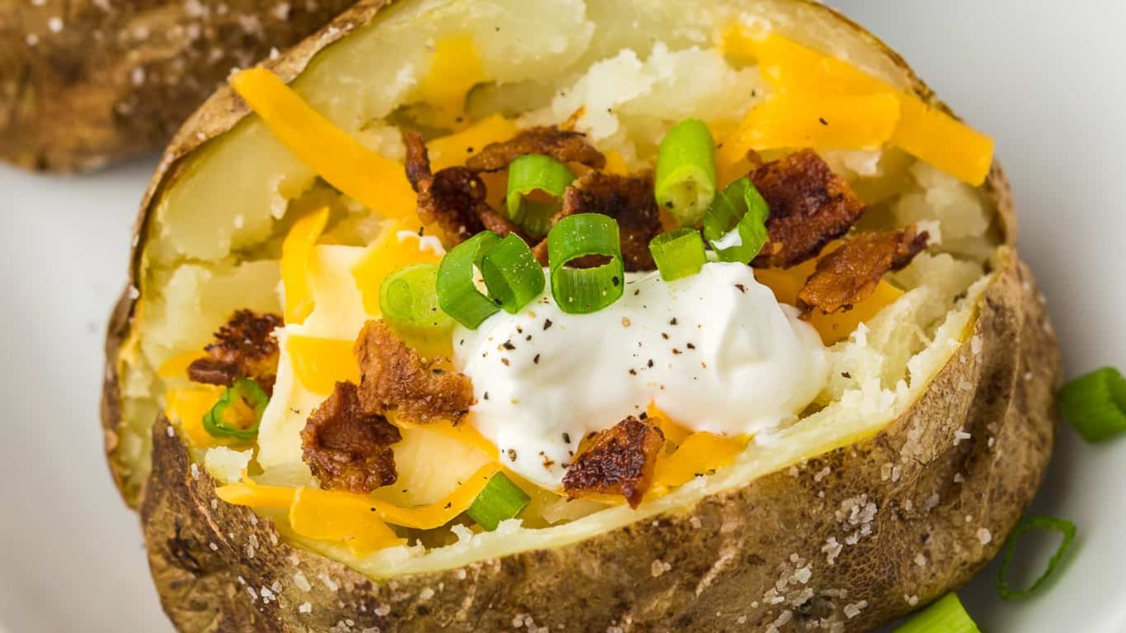 Baked potatoes with filling.