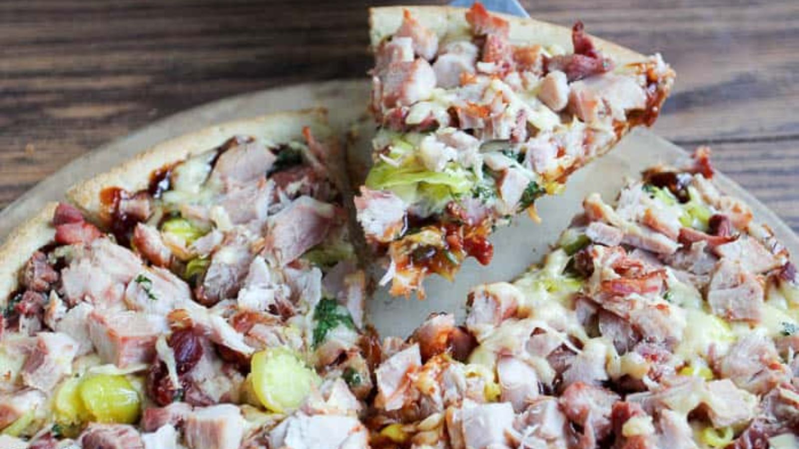 BBQ pizza slices.