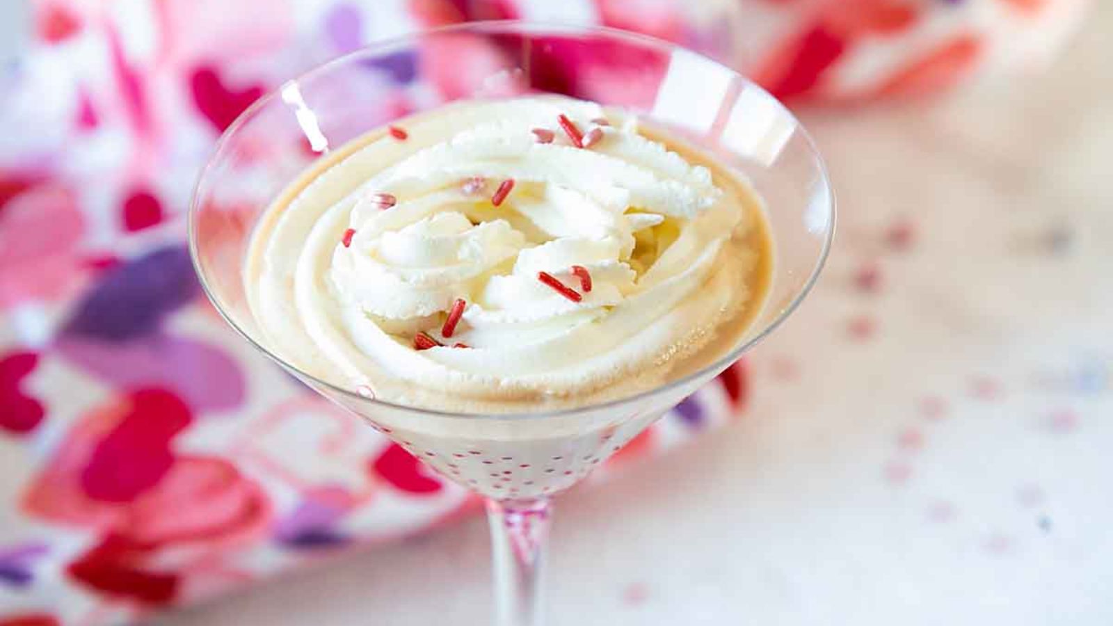 A glass of baileys chocolate martini.