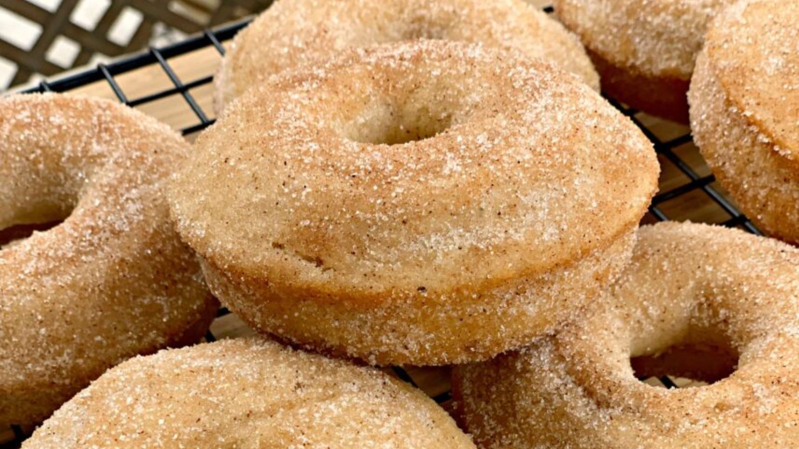 Sugar donuts close up shot.