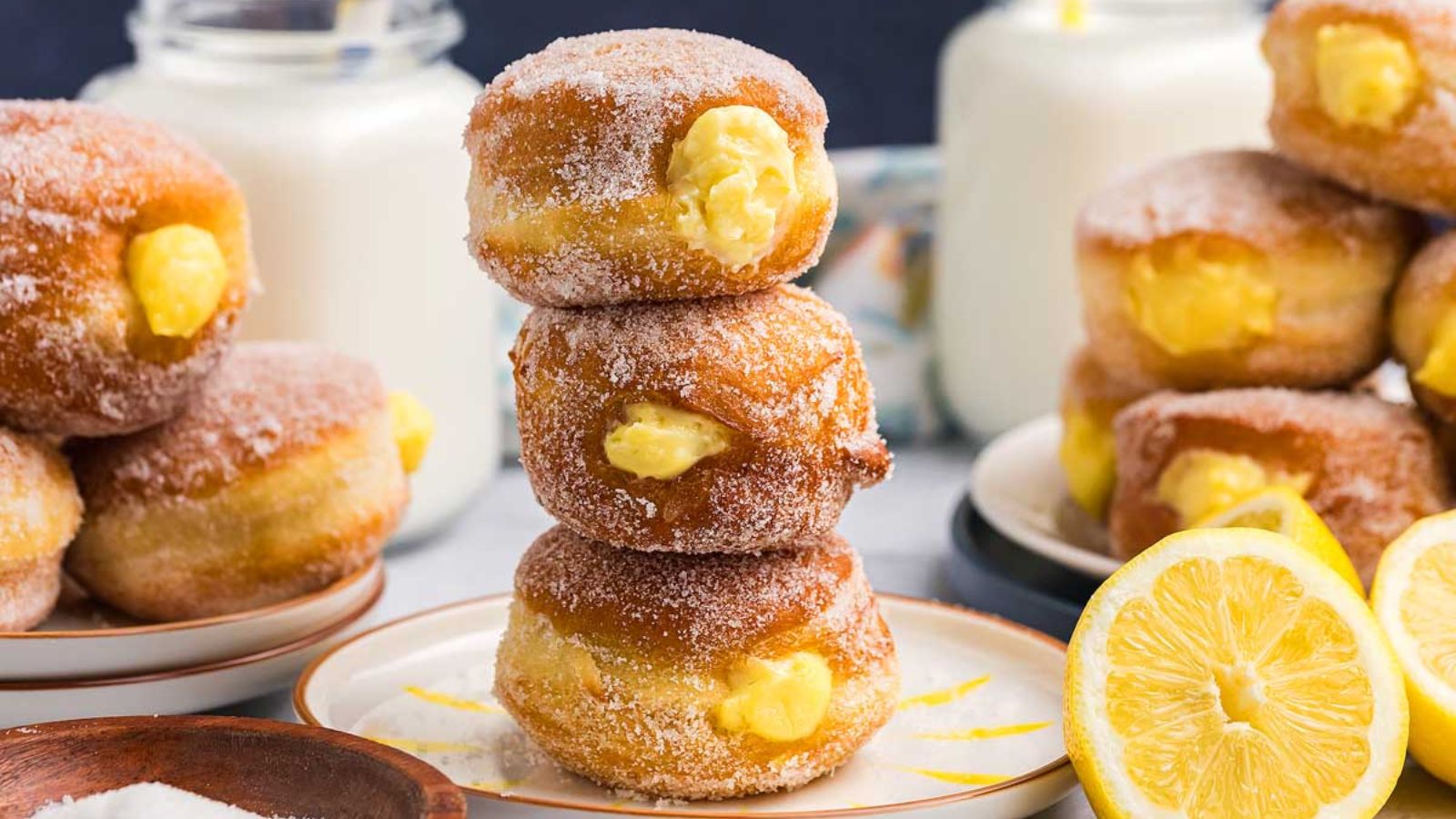 Donuts with cream filling.