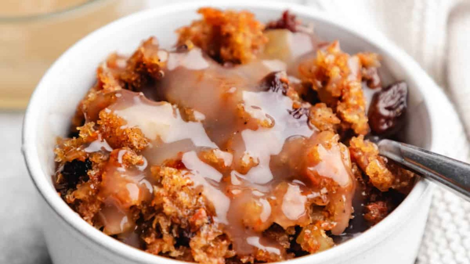 Carrot pudding in a bowl.