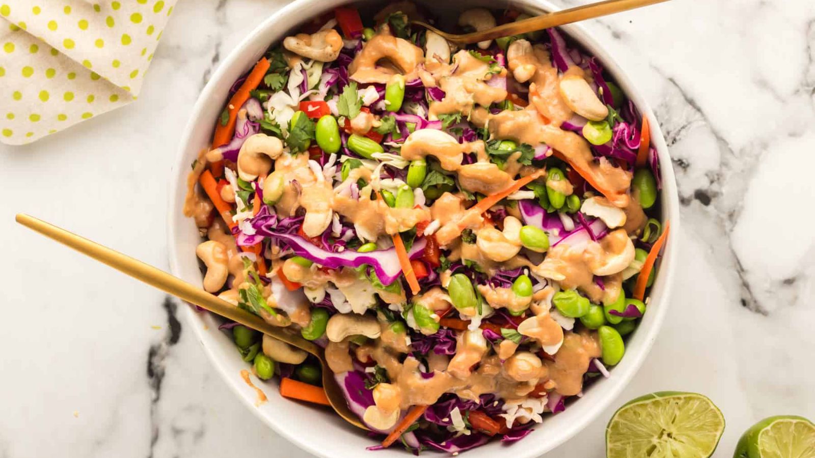 Thai salad with peanut sauce.