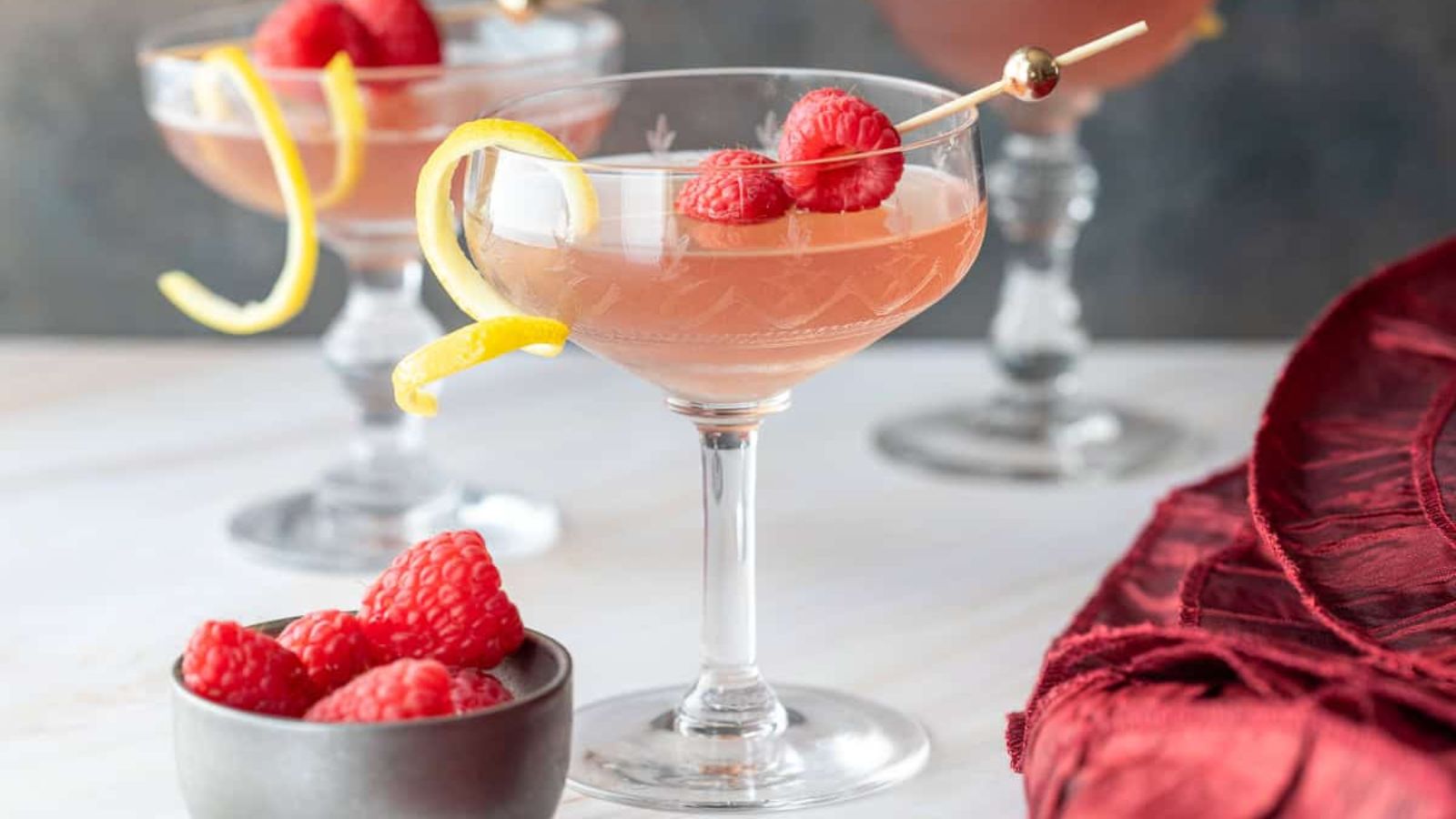 Cocktail in martini glass.