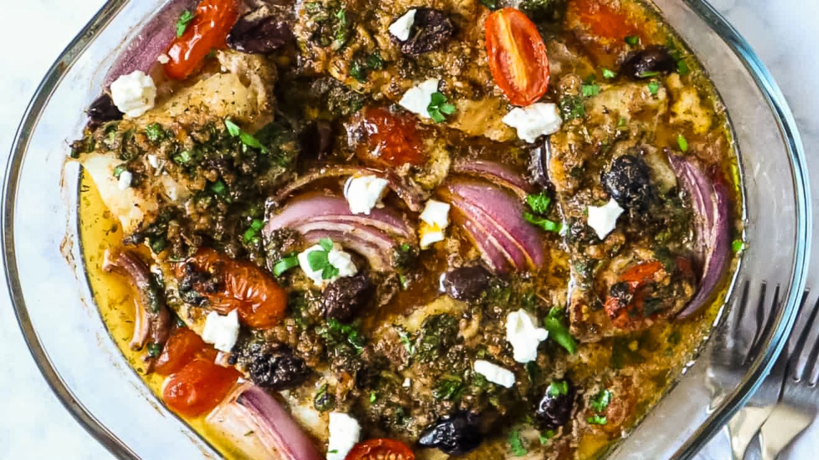 Baked cod with lemon and garlic.