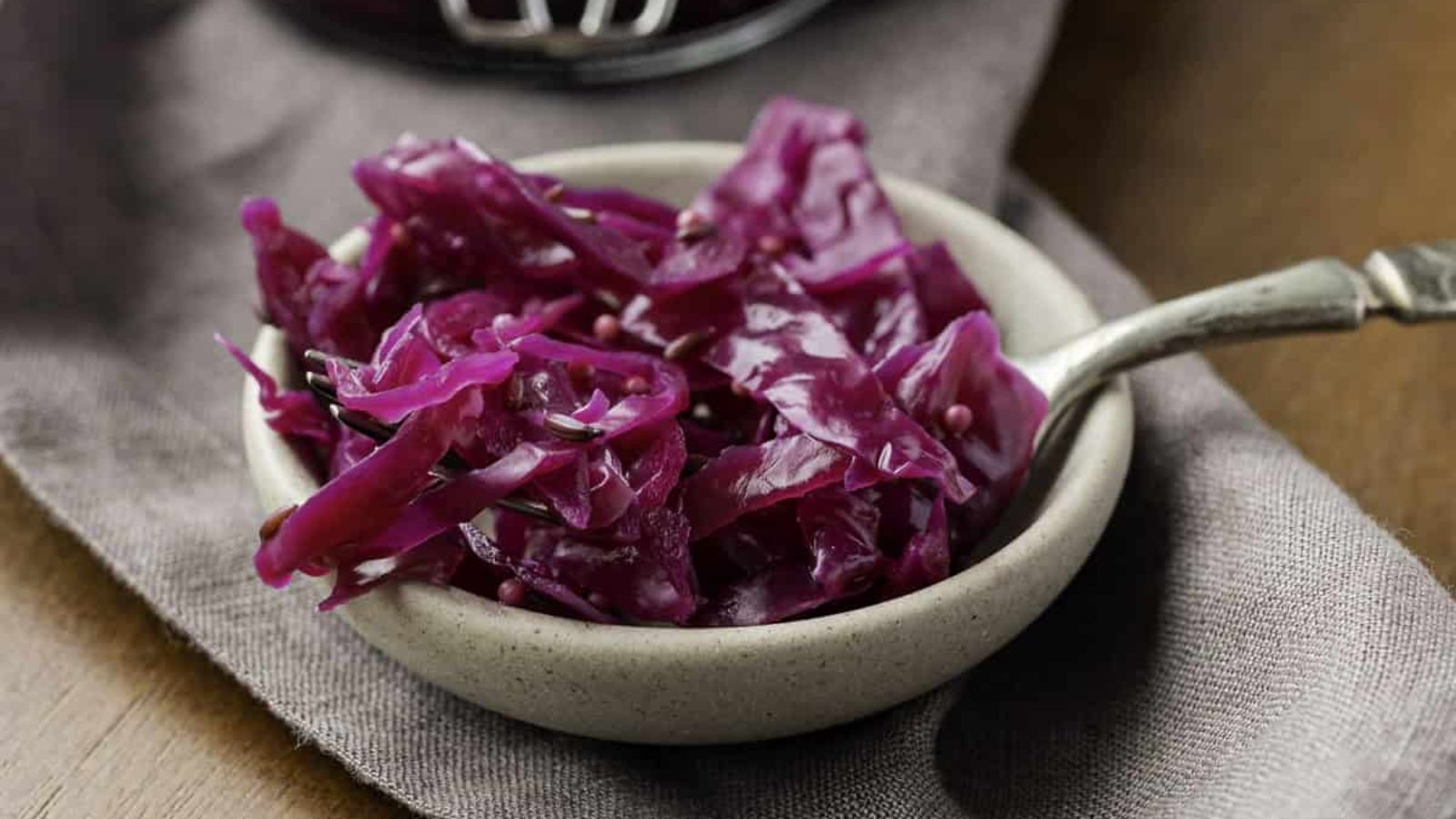 Red cabbage ona  plate.
