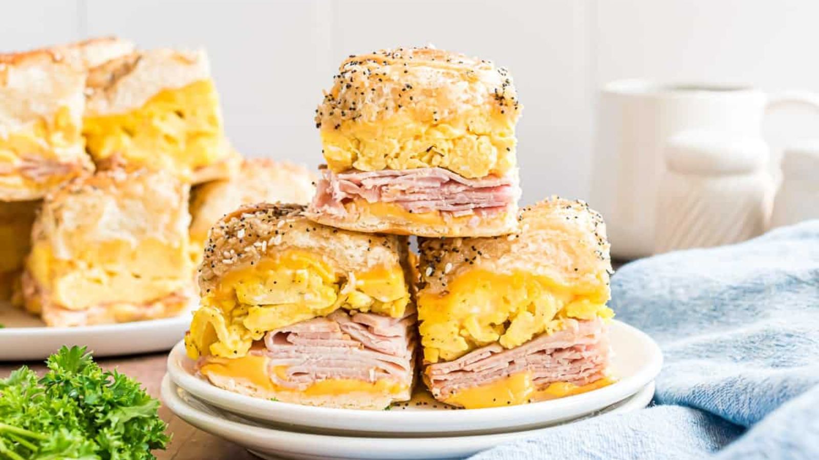 Hawaiian roll sliders on a plate.