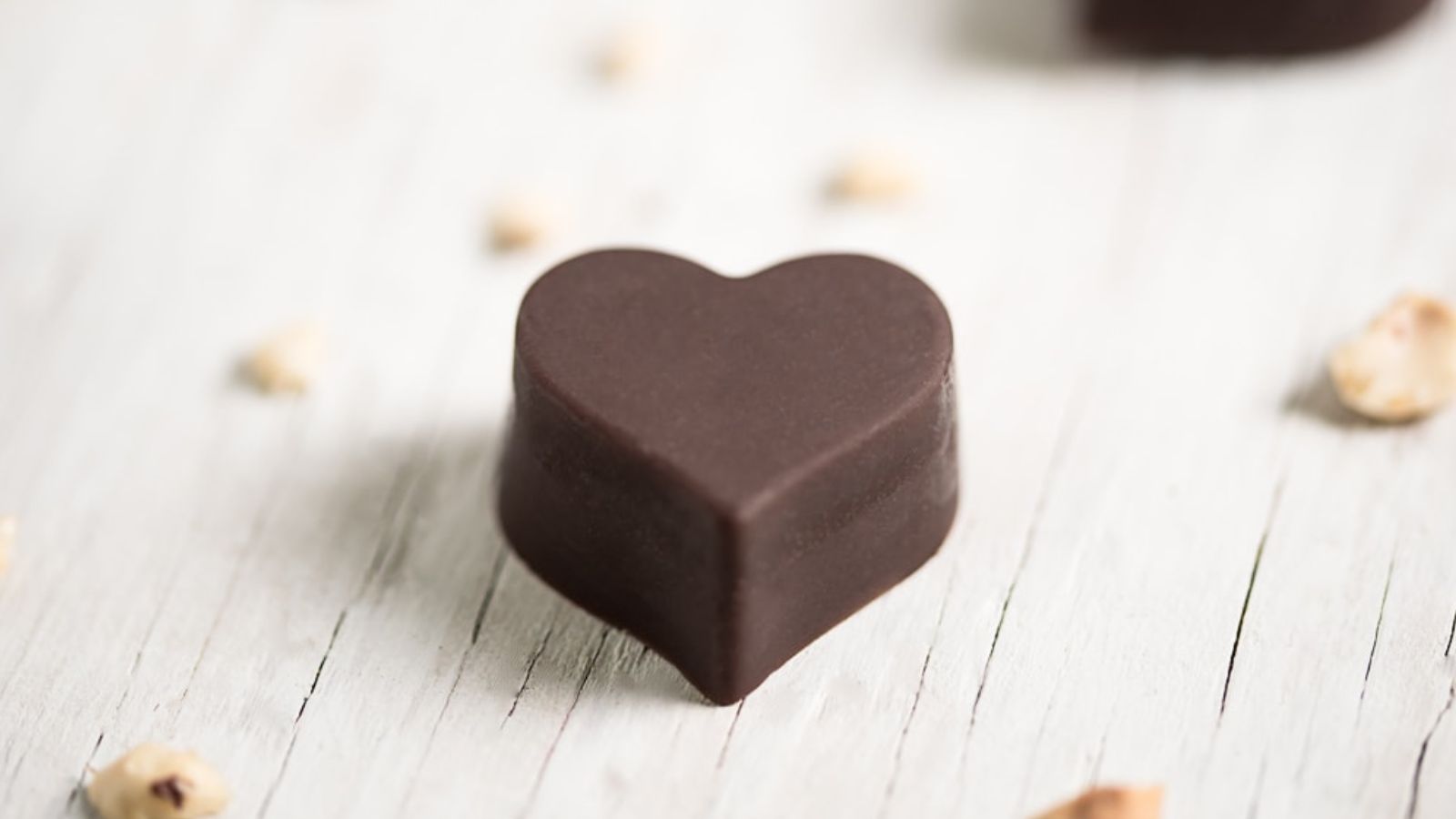 Heart shaped chocolate truffle.