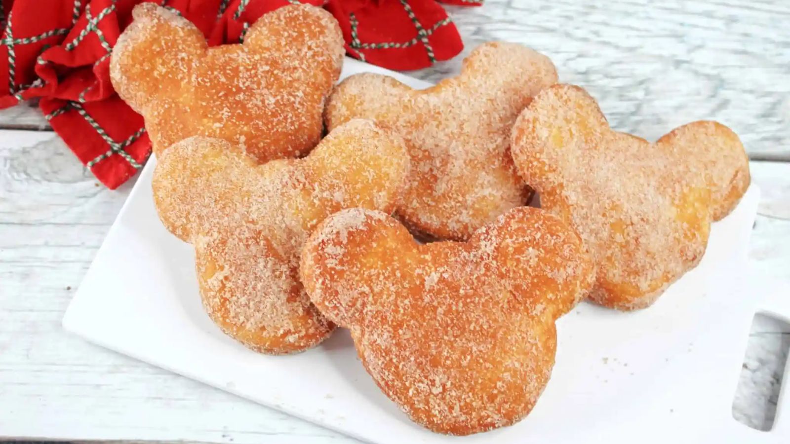 Sugar donuts in mickey mouse design.