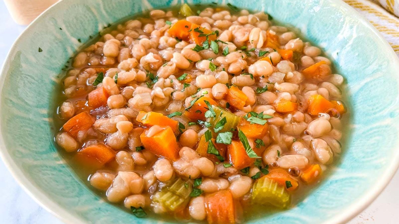 Bean soup in a bowl.
