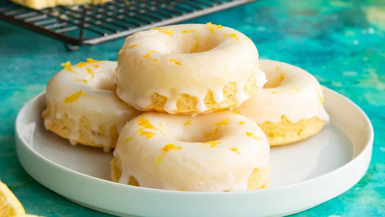 Lemon donuts on a plate.