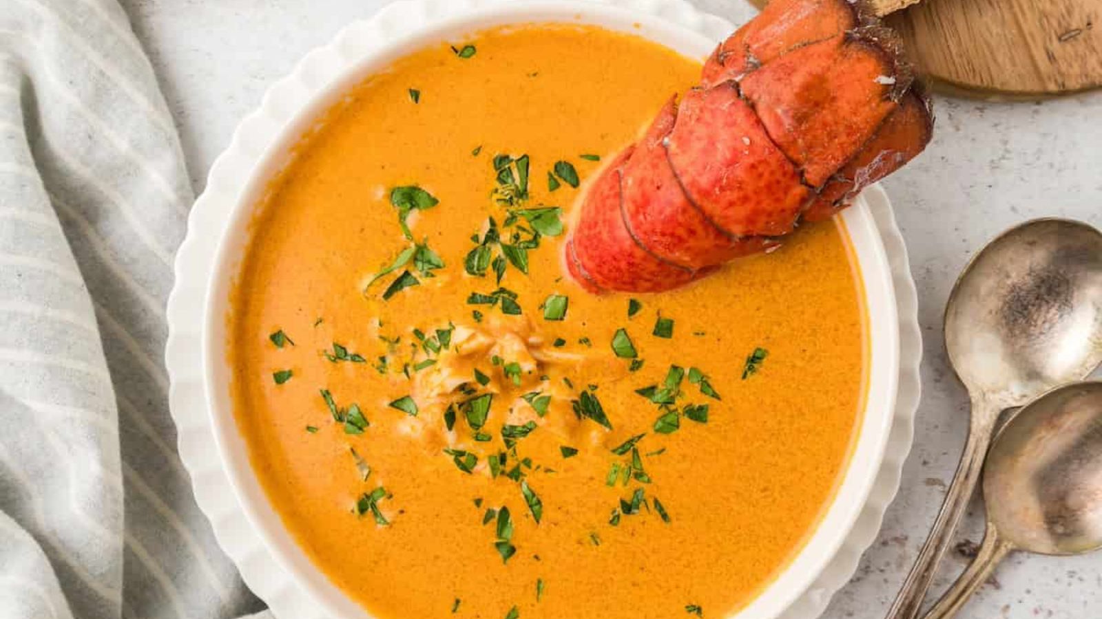 A bowl of lobster bisque.