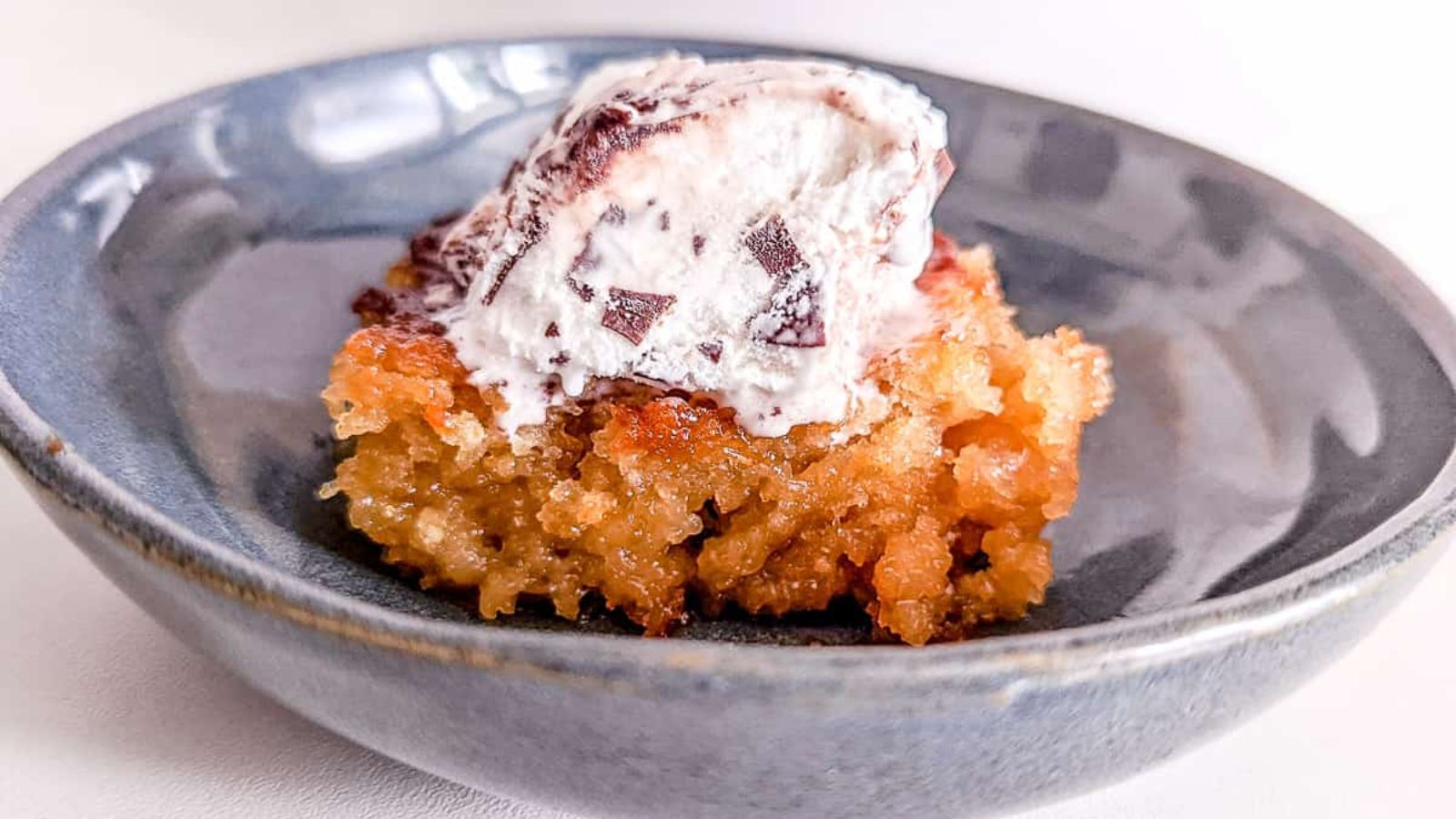 Malva pudding in a bowl.
