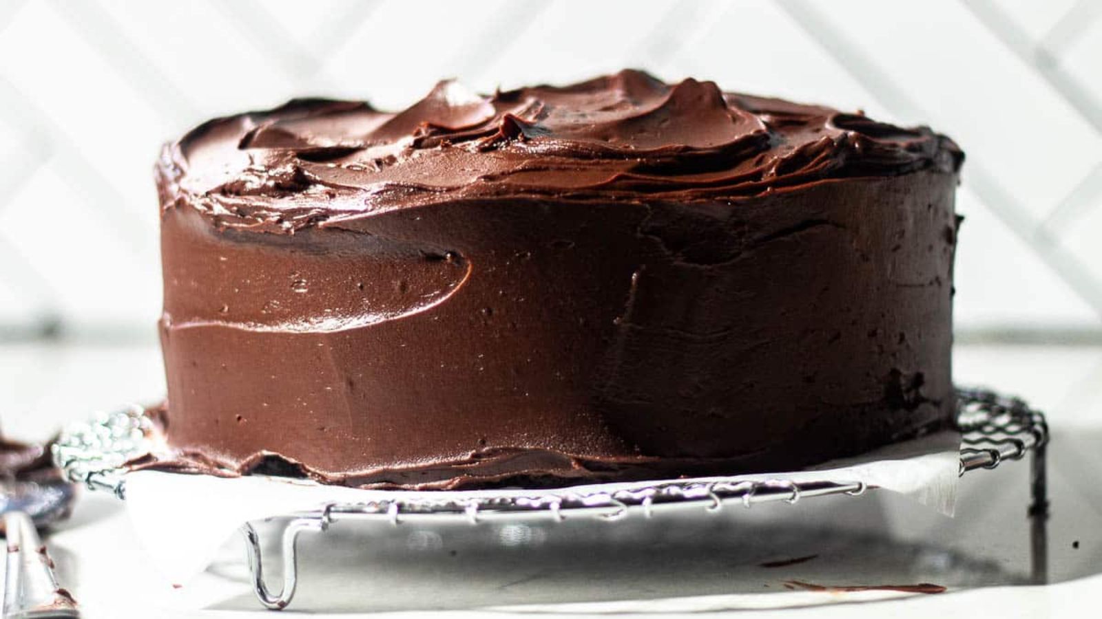 A whole chocolate cake.