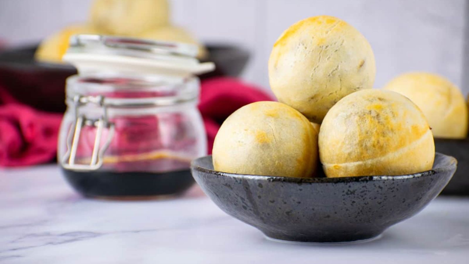 Pork buns in a bowl.