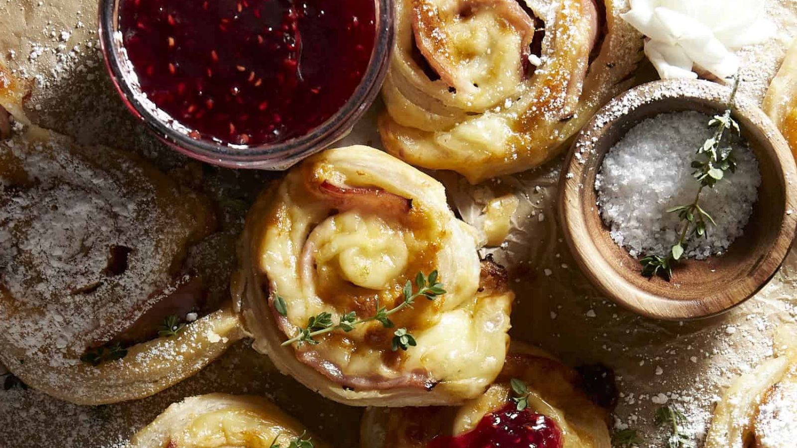 Monte cristo pinwheels with dip.